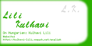 lili kulhavi business card